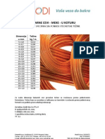 Bakarne Cevi-MEKE U KOTURU-Detaljna Specifikacija Ponude I Specificne Tezine