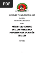 Analisis Del Sicariato en El Canton Machalagth