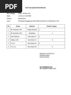 Contoh Daftar Hadir Rapat