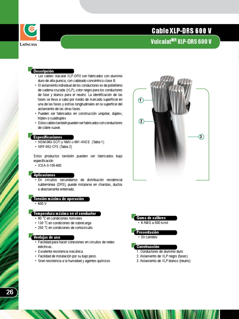 Cables Multiplex 14 Vulcalat Xlpdrs Cable Cobre