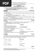 Proba E D Chimie Organica Niv I II Filiera Teoretica 2009 100 Variante Sub 1 2 3 Chimie Organica Si Anorganica