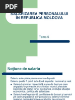 Salarizarea Personalului În Republica Moldova