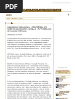 AVALIAÇÃO MEDIADORA_ UMA PRÁTICA EM CONSTRUÇÃO DA PRÉ-ESCOLA À UNIVERSIDADE