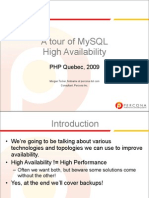 A tour of MySQL High Availability - PHP Quebec 2009