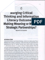 Merging Critical Thinking and Information Literacy Outcomes - Making Meaning or Making Strategic Partnerships - By Schroeder