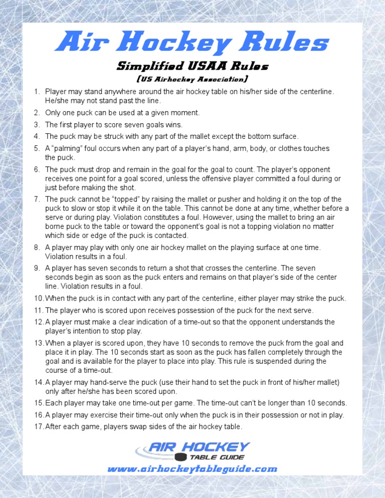 Are There Rules In Air Hockey?