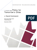 Housing Policy for Tomorrow’s Cities, Hulchanski 2002
