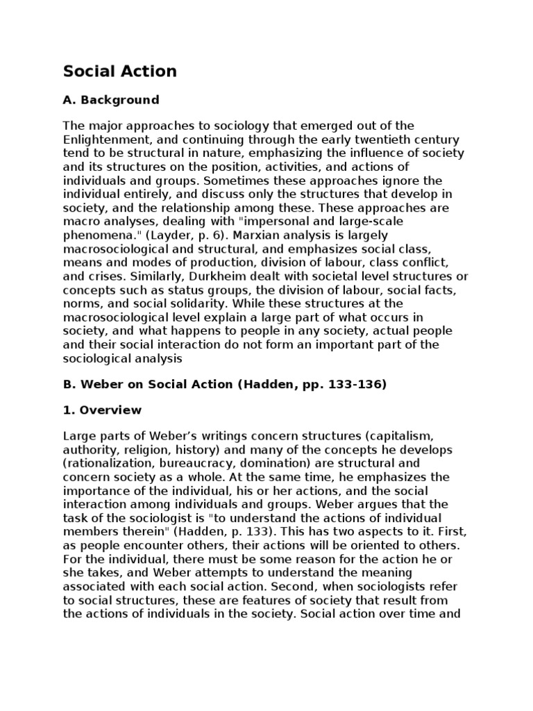 Social Action of Max er Max er Rationality