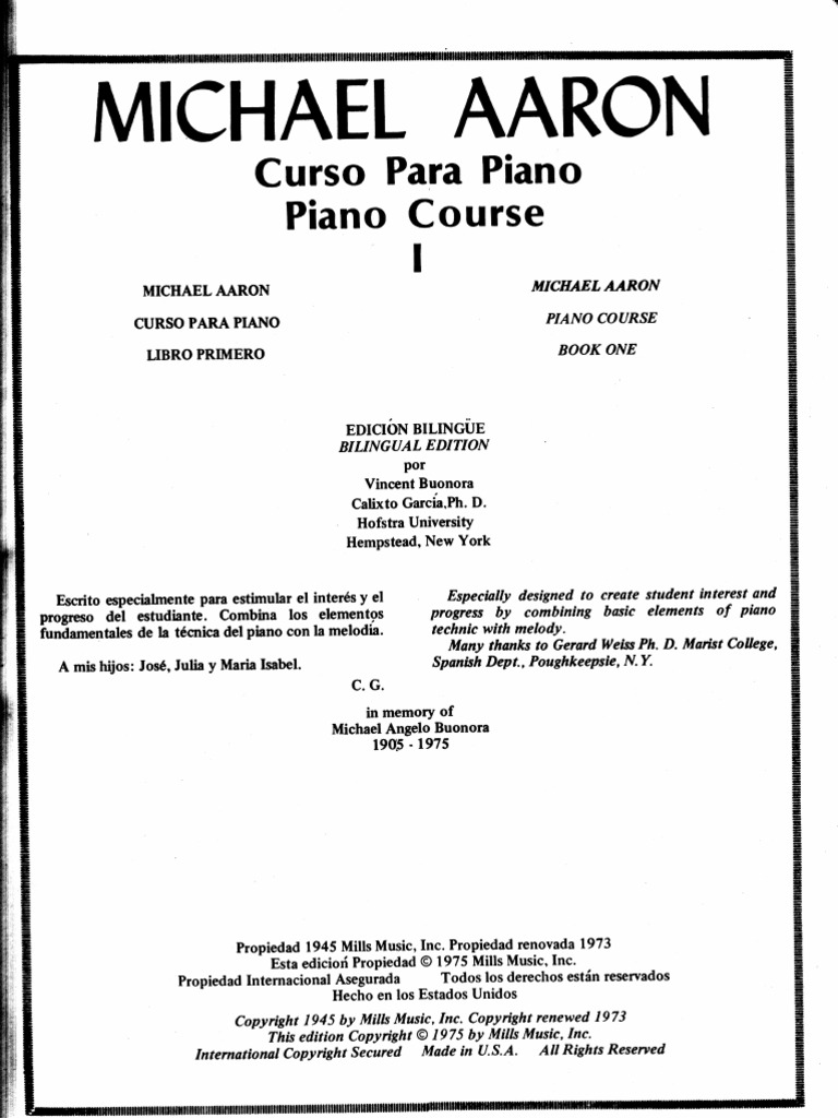 Michael Aaron Curso para Piano | PDF