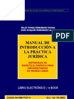 Manual de Introduccion A La Practica Juridica - Felix Fernã Ndez Navas