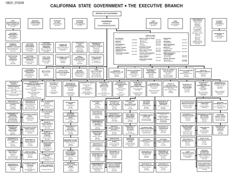 CA State Gov Organization Chart Government Politics