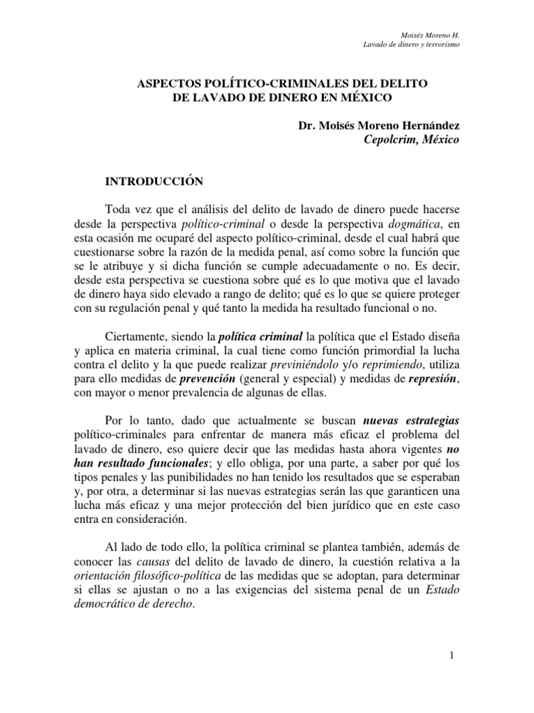 Lavado de Dinero en México | PDF | Lavado de dinero | Crimen organizado
