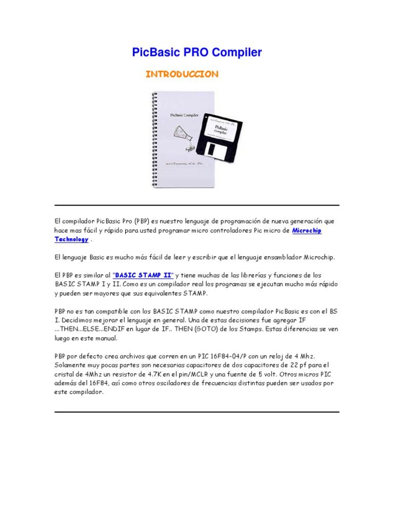 PicBasic PRO Compiler Espanol | PDF | Poco | Compilador