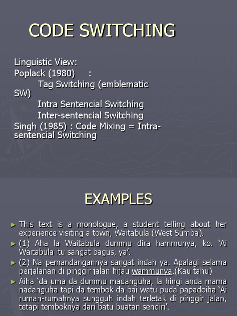 Code Switching Sociolinguistics Language Mechanics