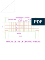 Details of Opening in Beam