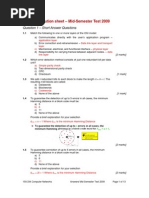 Solution Sheet - Mid-Semester Test 2009: Question 1 - Short Answer Questions