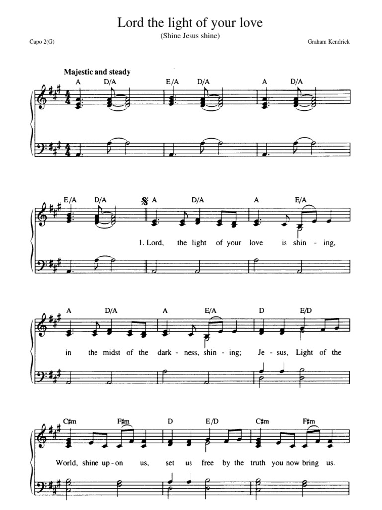 Hymn Shine Jesus Shine Sheet Music Entertainment General