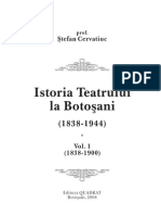 Ștefan Cervatiuc Istoria Teatrului la Botosani, Vol. 1 (1838-1900) 