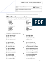 Exercício de Avaliação Diagnóstica