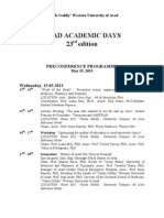 Arad Academic Days Conference Programme