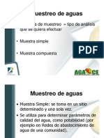 Muestreo de Aguas: - Técnicas de Muestreo Tipo de Análisis Que Se Quiera Efectuar - Muestra Simple - Muestra Compuesta