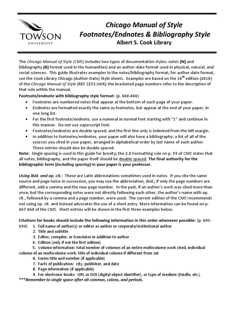 Chicago Notes BibChicago Notes | PDF