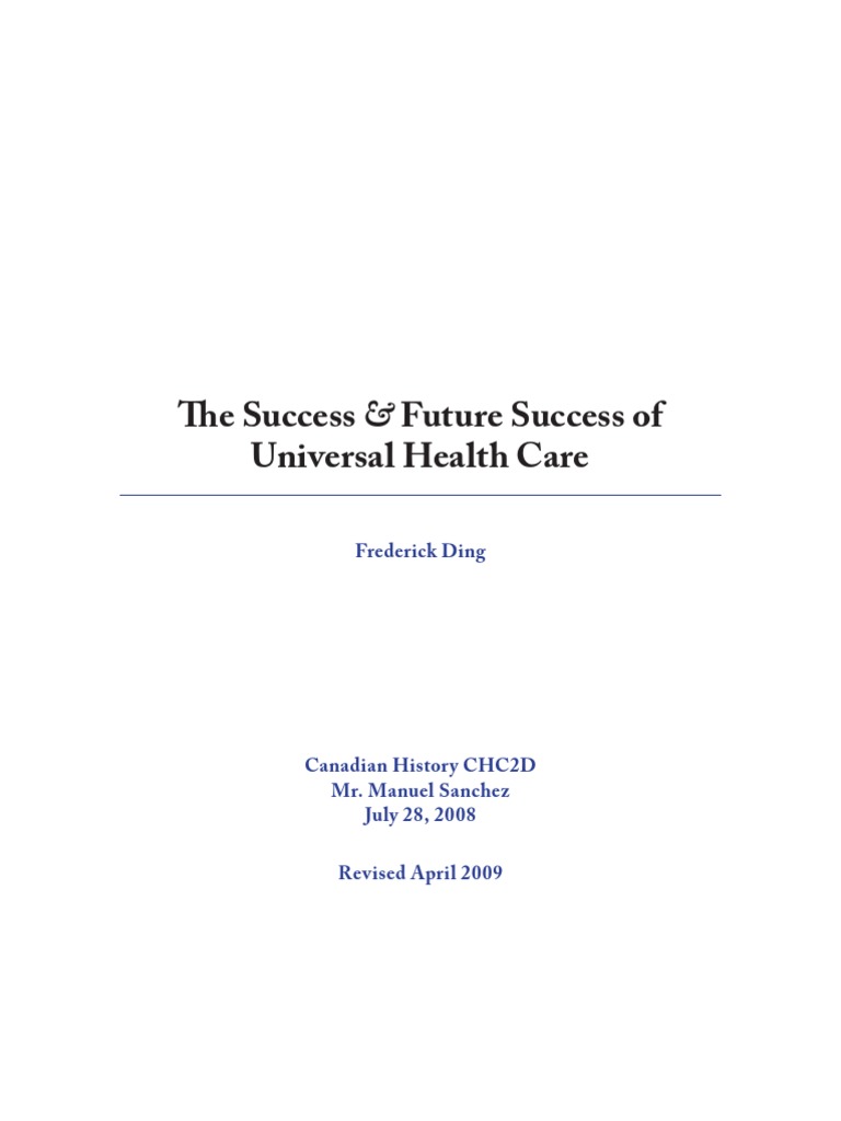 Universal Health Care PDF Medicare (Canada) Universal Health Care