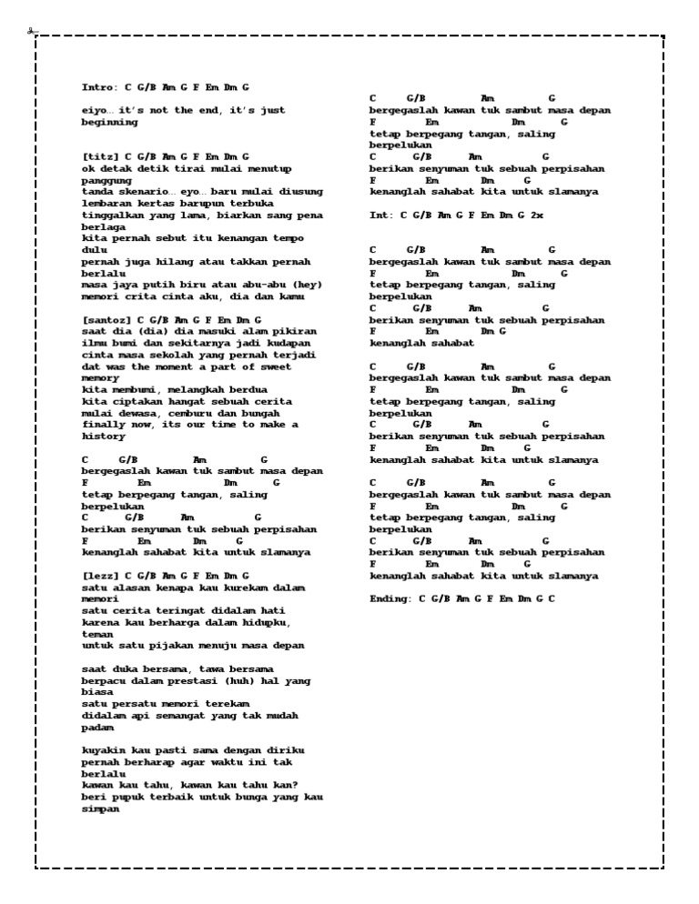 Chord Gitar Bondan Kita Selamanya