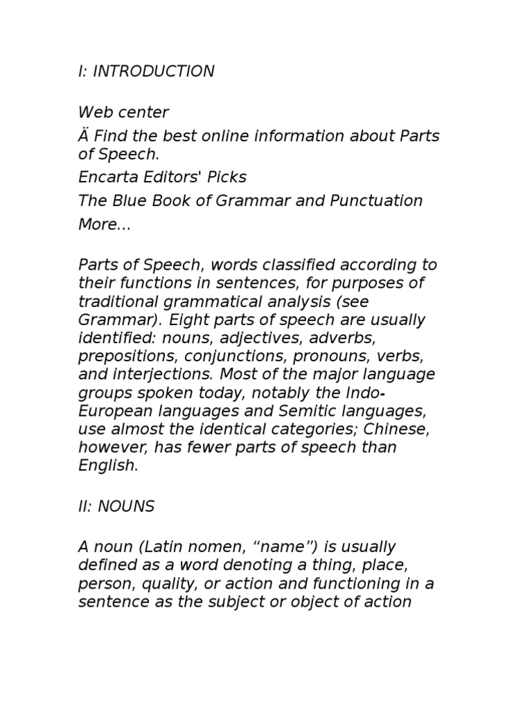 Understanding Parts of Speech Online | PDF | Part Of Speech | Noun