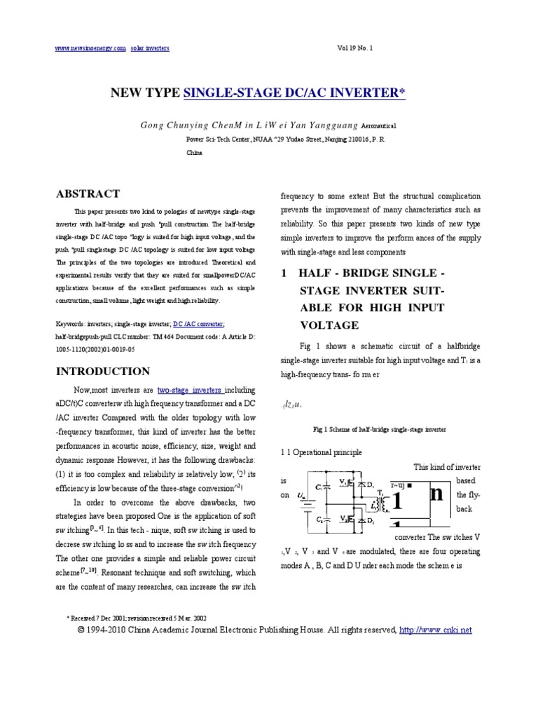 New Type Single-Stage DC Ac Inverter | PDF | Power Inverter | Capacitor