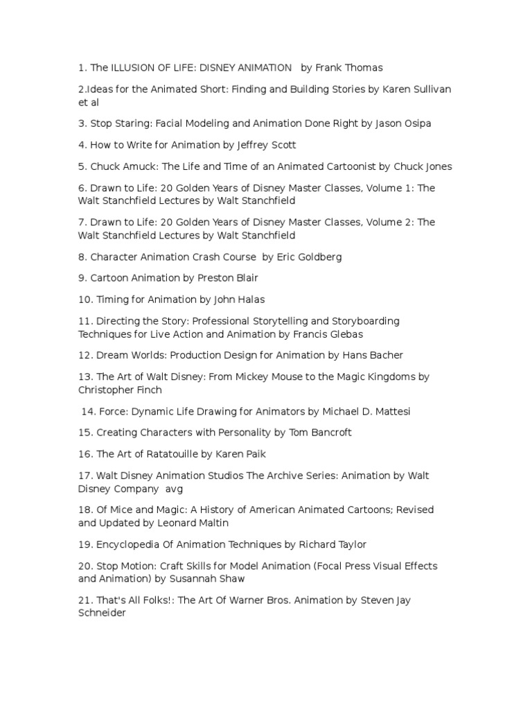Disney Animation Master Classes Overview | PDF | Animation | Walt ...
