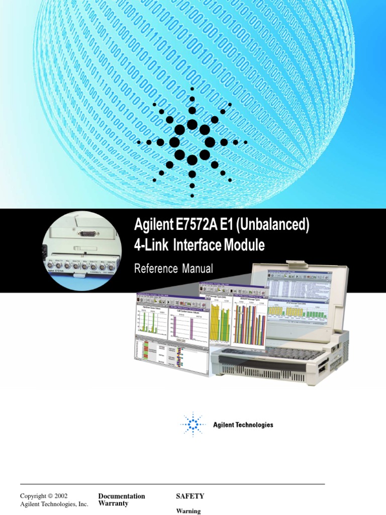 Agilent E7572A E1 (Unbalanced) 4-Link Interface Module: Reference ...