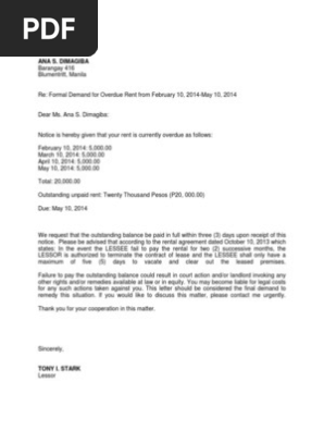 Demand Letter Rent