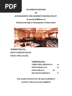 feasibility report on restaurant