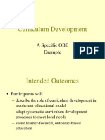 Curriculum Development: A Specific OBE Example