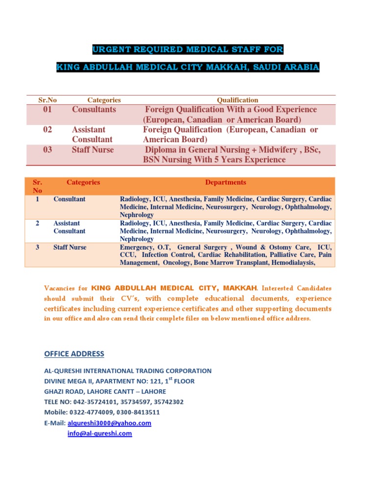 King Abdullah Medical City Makkah Intensive Care Unit Abdullah Of