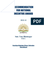 Form For Incentive Award