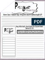 YW: Prayer Journal Sheet