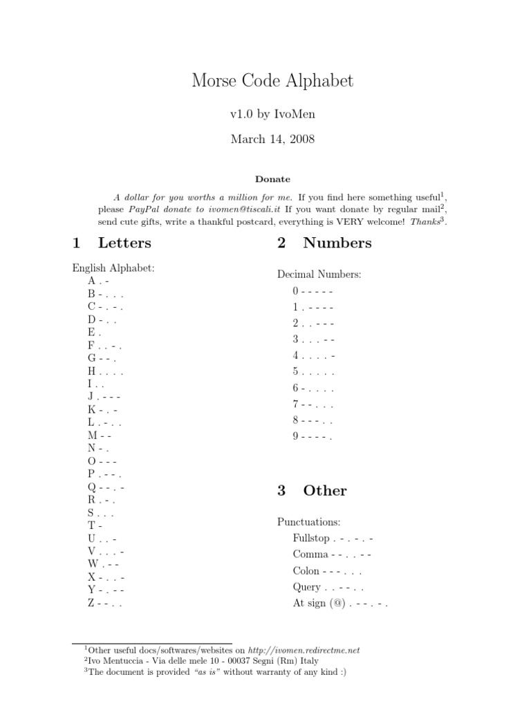 Morse Code | PDF