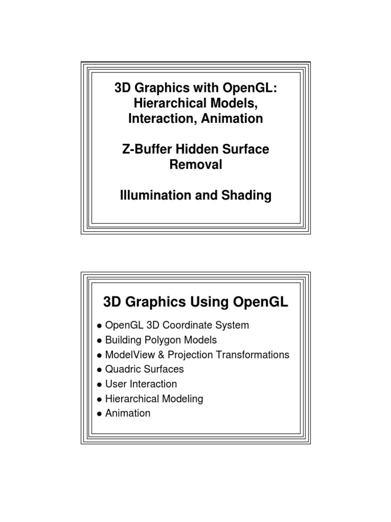OpenGL 3D Coordinate System & Z-Buffer | PDF | Matrix (Mathematics ...