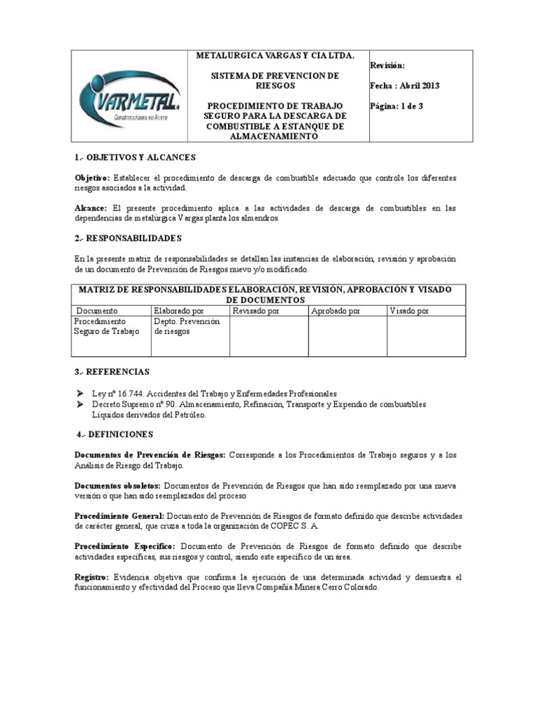 PTS Carga y Descarga de Combustibles