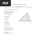 Mensuration Formulas