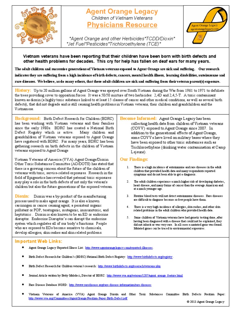 Physicians Resource 13 Pdf Agent Orange Polychlorinated Dibenzodioxins