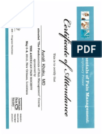 Dr. Aunali Khaku Fundamentals of Pain Management Course Attendance Certificate