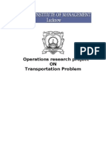 Operation Research Project Transportation