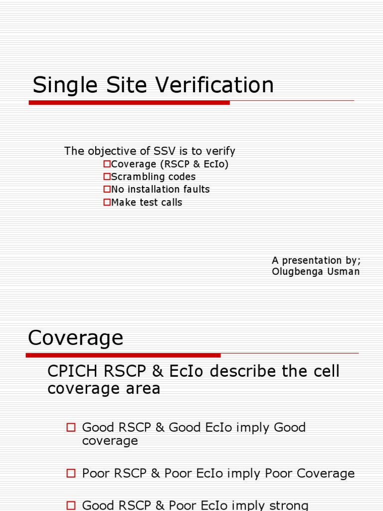 Single Site Verification | PDF