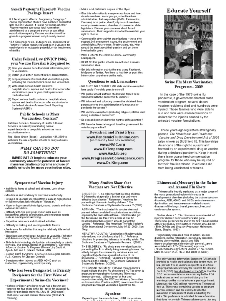 Educate Yourself: Sanofi Pasteur's Fluzone® Vaccine Package Insert ...