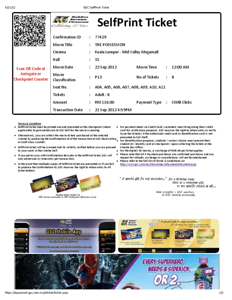 GSC SelfPrint Ticket | PDF | Technology & Engineering