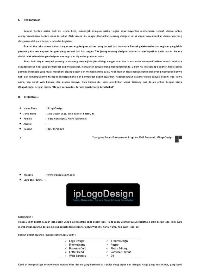  CONTOH PROPOSAL BISNIS  PLAN pdf