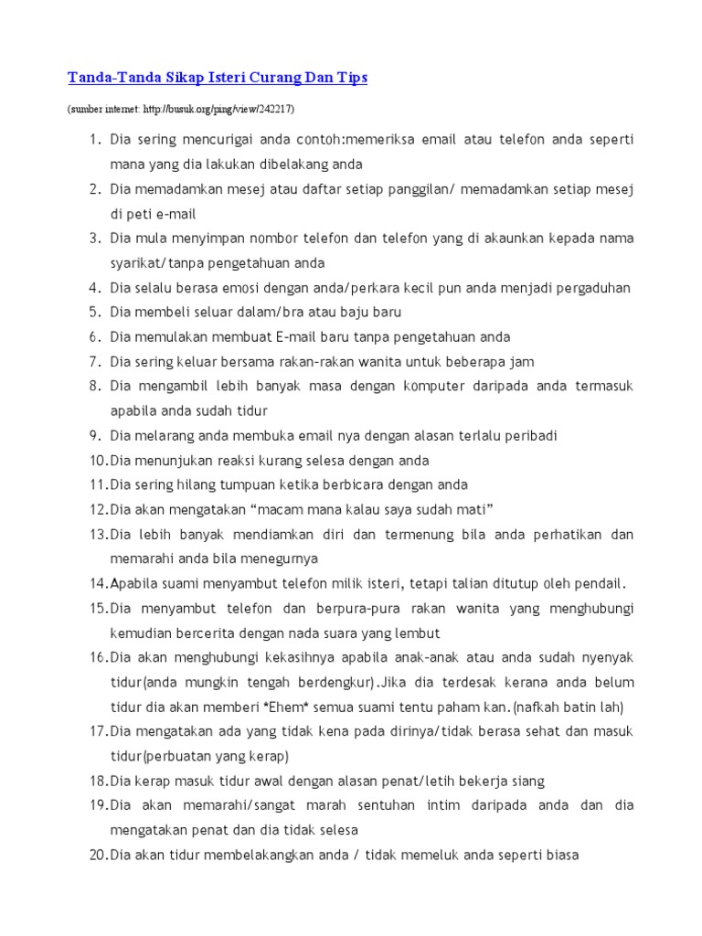 Tanda Tanda Isteri Curang Pdf